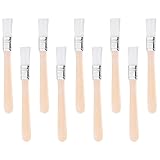 10 Stück Kleine Pinsel,14cm Flachpinsel Set,Flache Borstenpinsel für Kinder, Lackierpinsel Malerpinsel mit Holzgriff für Kunst Malerbedarf Malerei DIY(Weiß)