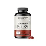 OnEnergy Krillöl 1200 mg – Omega-3, Cholin und Astaxanthin – 180 Kapseln – Öl aus antarktischem Krill – Unterstützung für Herz und Leber – Hilfe beim Fettstoffwechsel – Frei von Gluten und Laktose
