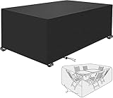 Schutzhülle für Gartenmöbel-Sets, 170 x 150 x 75 cm, verbessertes Oxford 600D, rechteckige Terrassenmöbel-Abdeckung für Gartentisch und -stühle, Schutz für Rattanmöbel