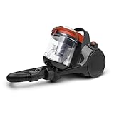 H.Koenig Zyklon Beutelloser Staubsauger STC58, Bodenstaubsauger mit Schlitten, Leise, Leistungsstark 850 W, 2,5 L Fassungsvermögen, Leicht für Harte Böden, Teppiche und Haustiere, HEPA12 Filter, Rot