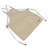 Ciieeo Arbeitsschürze Aus Segeltuch Koch Lätzchen Küchenlätzchen Küchenschürze Kochschürze Kaffeeschürzen Lätzchen Für Die Küche Koch-latzschürze Schürze Für Koch Khaki Baumwolltuch