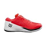 Wilson Rush Pro Ace Herren-Tennisschuhe, Sichere Passform und Dynamische Unterstützung, Verbesserte Stabilität und Traktion, Infrarot/Weiß/Schwarz, Größe 8,5