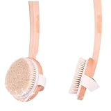 LIFKOME Langstielige Badebürste mit Gebogenem Griff Langlebige Duschbürste zur Hautreinigung Peeling und Massage Geeignet für Damen und Herren Praktische Saunabürste mit Aufhängeöse