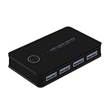 Histeaa USB 3.0 KVM-Switch USB-Shared-Switcher 2 Eingänge 4 Ausgänge für Laptop PC Tastatur Maus Drucker USB Switch, Feine Verarbeitung