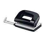 Novus E 210 Locher (10 Blatt Lochleistung, mit Anschlagschiene, für Haushalt und Heimbüro) schwarz glänzend