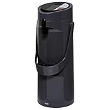 Emsa 515706 Ponza Pump-Isolierkanne, Thermosflasche, 1,9l Füllvolumen, Isolierbecher, Druckhebel, abnehmbare Tropfschale, anthrazit