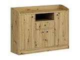 Vente-unique-Küchenbuffet mit 4 Türen, 1 Schublade & 1 Regalfach - Holzfarben - MIZOTA