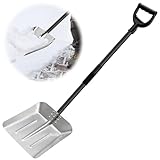 Schneeschaufel Metall, 127cm Lange Tragbare 33cm breite Aluminium Schneeschaufel für Straßen und Wege, leichte Notfall Auto Schneeschaufeln für Gehweg, Decking