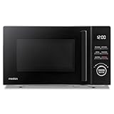 MEDION Mikrowelle klein mit Grill (20 Liter, 800 Watt, 1000 Watt Grill, 8 Automatik-Programme inkl. Auftaufunktion, 5 Leistungsstufen, 95 Minuten Timer, Drehteller, MD12021) schwarz