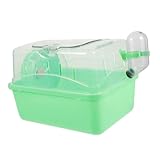 Angoily Großer Hamsterkäfig mit Rundum-Dach Stabiles Kunststoff-Haustierschloss Praktischer Hamsterlebensraum Sicherer Spiel Schlafbereich für Kleine Haustiere Grün