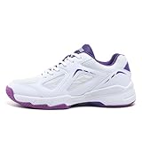 LEFUS Damen-Tennisschuhe - P601, rutschfest, gedämpft, stabilisierend, atmungsaktive Court-Schuhe(weiß_lila,39)