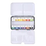 NUMNBE Professionelles Aquarellfarben - Set 24 Farben – Tragbare Metallbox für Künstler & Studenten – Hochwertige Ölfarben & Deckweiß zum Malen (12 Farben)