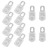 OSALADI 50 Stück Kunststoff Gardinenschienenhaken mit Rollen Weiß Seitlich Montierbar für Deckengardinen Geräuschdämpfend Platzsparend für Fenster und Duschvorhänge