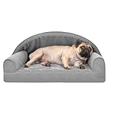 OneTigris Orthopädisches Hundebett mit Baldachin 71x58 cm, Memory Foam Hundekissen Waschbar Hundesofa Wasserdicht rutschfest Hundekorb für Kleine Mittelgroße Großer Hunde - Grau