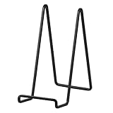 Staffelei Aufsteller Teller Ständer Metall - 2 Stück Tellerständer - Deko Tellerhalter - Dekoteller Halterung - Eisen Staffelei fuer Teller | Foto | Bücher | Bild | Bilderrahmen - Schwarz - 20,5 cm