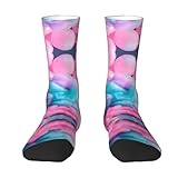 EdWal Weiche rosa Baumwollsocken mit Süßigkeiten-Aufdruck, feuchtigkeitsableitende Socken, Sportsocken für Damen und Herren, warme Thermostiefel-Wandersocken, 2, Schwarz, 32 EU, Einheitsgr��e