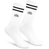 EKKONG Fahrradsocken Herren, Rennrad Socken 40-46, Weiße Radsocken mit Motiv Baumwolle, Sportsocken & Tennissocken, Fahrrad Geschenke für Fahrradfahrer, Geschenk für Geburtstag Fahrradliebhaber