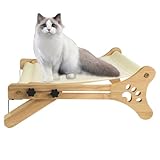 Katzen Fensterbett | Robustes Haustiermöbel Aus Holz - Indoor Katzenbett Hängematte Fensterliege - Für Drinnen Und Draußen Zuhause Schreibtisch Nachttisch Couch Spielen Ruhen