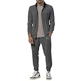 LinRim Karate Anzug Herren Casual Zipper Langarm männer Mantel Hose Anzug Sportbekleidung Männer (Dark Gray, XXXL)