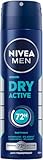 NIVEA MEN Dry Active Deo Spray, Deodorant mit 72h Anti-Transpirant-Schutz für ein trockenes Hautgefühl, antibakterielles Deospray ohne Ethylalkohol (150 ml)