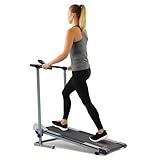 Sunny Health & Fitness Kompaktes & Klappbares Laufband, Manuelles Laufband mit LCD-Display, rutschfeste Lauffläche, Optionaler Gehen/Laufen, Stromlos, Feste Steigung für Cardio-Training zu Hause