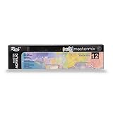 Rich Mastermix Pastel Acrylfarben-Set – 12 zarte Pastellfarben x 60 ml, hochwertige, schnelltrocknende und lichtechte Acrylfarbe, ideal für kreative Kunstprojekte, gleichmäßige Deckkraft