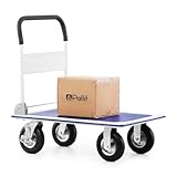 Pallit Transportwagen klappbar 300kg Rollwagen mit lenkbarer Luftbereifung Anti-Rutsch Plattformwagen Carry-R Transporthilfe Handwagen mit Feststellbremse