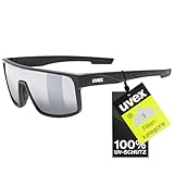 uvex LGL 51 - Sonnenbrille für Damen und Herren - verspiegelt - Filterkategorie 3 - black matt/silver - one size