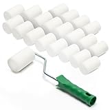 ToolSpace 20x Lackierwalze 5 cm mit Griff Superfein Schaumstoffrolle 50 kg/m³ Schaumstoff Dichte Lacke Lasur Acryl Lösungsmittelbeständig Nicht-Aggressive Malerrolle Lackrolle Feinarbeiten Türen Möbel