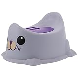 WESIEVYA Töpfchen mit Rutschfestem Mattem Sitzring und Verstellbaren Fußpolstern Langlebiger Toilettentrainer für Kleinkinder Tragbarer Reise töpfchensitz in Blau mit Niedlichem Design