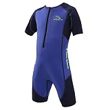 Aqua Sphere Stingray Kurzärmeliger Kinder-Neoprenanzug, hält Kinder warm und 100 % UV-Schutz, Bewegungsfreiheit im und außerhalb des Wassers, Unisex-Kinder, Größe 10, Königsblau/Marineblau
