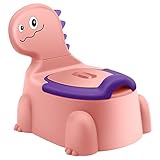 Töpfchen für Kinder Kindertoilette Baby Toilette Kindertopf Dinosaurier Toepfchen Potty Klo Babytopf Kind Topf WC Toepfchen Kleinkinder Training Tragbares 1-6 Jahr Jungen Mädchen Kindertöpfchen Rosa