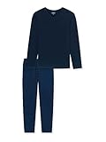 Uncover by Schiesser Herren Pyjamas Schlafanzug lang, Nachtblau, 50 EU