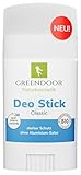 GREENDOOR Deo Stick classic 52g, Deostick ohne Aluminium, langer & starker Schutz, Deodorant dezenter Duft, hygienische Kunststoffhülse mit Drehmechanismus, unisex Herren woman Männer Deostift vegan