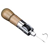 Candeon Leder Nähen Ahle, Leder Nähahle Handnähmaschine, Leder Nähset Lederhandwerk Nähen Ahle Handnähapparat Sewing Awl Speedy Stitcher Lederreparaturset Mit 2 Ledernadel Für DIY Leder Handarbeit