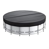 Runde Poolabdeckung, 4,5 m, wasserdicht, 210D-Oxford-Stoff, Schwimmbadabdeckung mit Kordelzug-Design für erhöhte Stabilität, staubdichter Schutz für Ihren Pool.