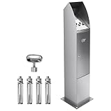 Standaschenbecher für Draußen, Standaschenbecher Edelstahl für Terrasse Hotels Cafés Büros Restaurants Bars（Silber）