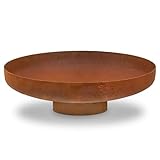 BBQ-Toro Feuerschale Ø 70 cm | Rostoptik | Outdoor Feuerstelle mit Standbein | Edelrost Brennkorb, Feuerschalen für den Garten, Brennschale, Garden Fire Pit, Fire Bowl, Feuerwanne