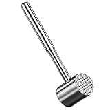 VICASKY Edelstahl Fleischklopfer Doppelseitiger Fleischhammer mit Edelstahl Fleischzartmacher und Steak Tenderizer Vielseitiges Küchenwerkzeug zum Zartmachen von Rind Huhn und