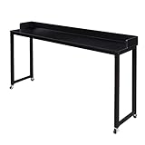 Großer Rolltisch mit robusten Metallbeinen, mobiler Computertisch mit 4 Rollen, ideal für Schlafzimmer, Wohnzimmer, Esszimmer, Laptop, Wagen, Betttisch für bequemes Arbeiten und Essen