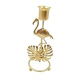 GREENADSCAPE 1stk Leuchter Flamingo-Ornament Für Den Innenbereich Kerzen Inhaber Teelicht Schwarze Kerze Streichhölzer Stumpenkerze Led Metall Golden