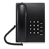 Glanhbnol Klassisches Schnurgebundenes Festnetztelefon Mit Wahlwiederholung Und Haltefunktion Für Die Letzte Nummer Klarer Für Büro/Zuhause (schwarz)