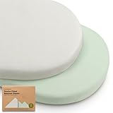 2-Pack Bio Spannbettlaken für Babybett, Kinderwagen, Stubenwagen & Wiegen - 100% Baumwolle Matratze Bezug, Unisex Beistellbett für Mädchen, Jungen (Sage)