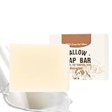Beef Tallow Soap, Kernseife Natur, Feuchtigkeitsspendend Seife Stück Naturkosmetik, Porenverkleinerung & Tiefenreinigung, Verbessern sie die Hautelastizität, für Alle Hauttypen, (1)