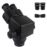 Binokularmikroskop, Vergrößerung stufenloser Zoom 7X-45X, Stereomikroskopkopf + WF10X/20 mm Großfeldokular(Black)