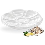getgastro Austernteller Porzellan für 6 Austern Ø 25cm, Zubehör für Restaurant, Hotel, Gastronomie, Austernplatte im klassischen Design, Teller zum Servieren von Meeresfrüchten, Sushi oder Tapa´s