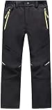 YUSHOW Kinder Softshellhose wasserdichte Skihose Gefüttert Winter Thermohose Winddicht Schneehose Jungen Mädchen Outdoor Wanderhose