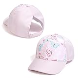 TMEOG Cap Damen Herren Basecap Sommer Kappe Baseball Caps Unifarben Pferdeschwanz Cap mit Loch für Zopf Baseballkappe Cappy Frauen Männer Sportkappe Atmungsaktiv(Schmetterlinge,56-59cm)