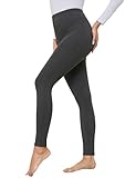 Terecey Thermo Lange Unterhose Damen, Winter High Waist Thermoleggins Elastische Fleece Weich Lange Unterhose für Damen, Dunkelgrau L
