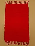 Kottig Fleckerl Handweb Teppich Fleckerlteppich Uni 40x60 Garmisch Flickenteppich Einfarbig (Rot)